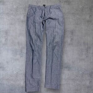 J.Crew Stretch 484 Pant Men's 34x34 Gray Linen Dress Classic Preppy